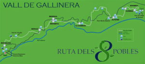 Mapa ruta 8 pueblos vall gallinera