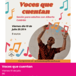 Voces que cuentan sesión de cuentos para adultos. Planes alicante julio 2026