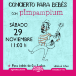 Planes este sábado 29 de noviembre en alicante con niños. Concierto para bebés pimpamplum