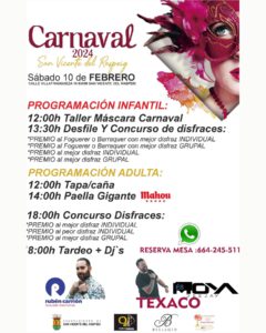 Planes carnaval san vicente del raspeig 2024