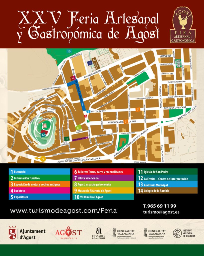 Mapa de la Feria Artesanal y Gastronómica de Agost 2026